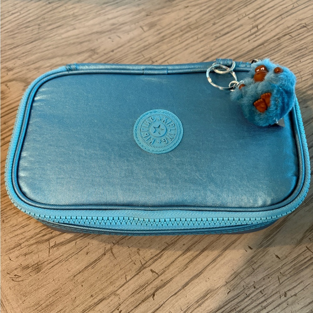 Kipling Turquoise Pouch with Plush Keychain